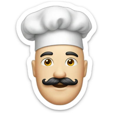 Bald chef moustache tattoos sticker