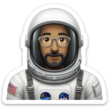 astronaut black-beard caucasian-man white-glasses sticker