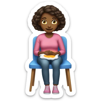 Girl with heating pad  sticker