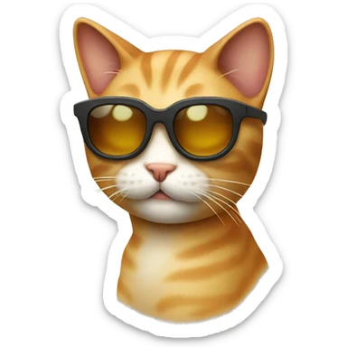 Cat with sunglasses sticker