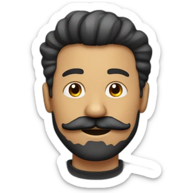 hombre de pelo negro y cabeza redonda con un gran bigote durmiendo sticker