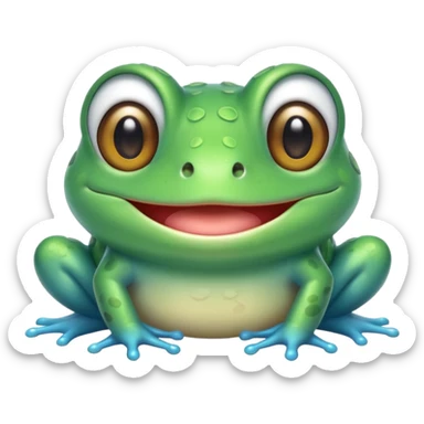cyan cute frog kawaii eyes should be cuter sticker