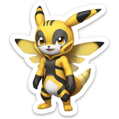 Anthro Metabee, Medabee, Renamon, Pikachu sticker