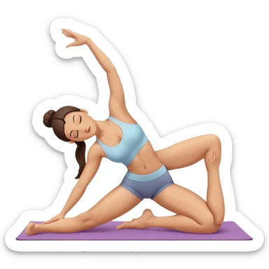 White brunette doing yoga  sticker
