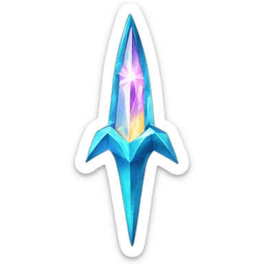 shining crystal trident touched by lightning sticker