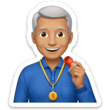 émoji d'un coach agé sportif sticker