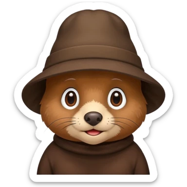 mole wearing a hat sticker