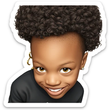 smiling boy with earrings sticker