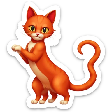 Devil red cat sticker