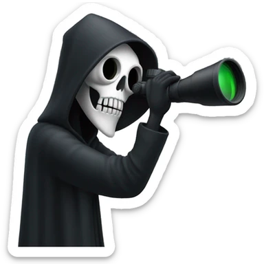 The Grim reaper looking through binoculars  sticker