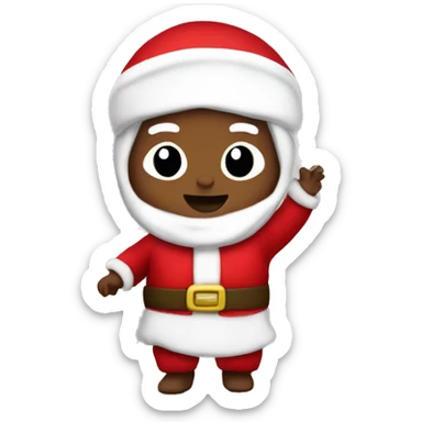 skipping sprint baby Jesus santa costume sticker