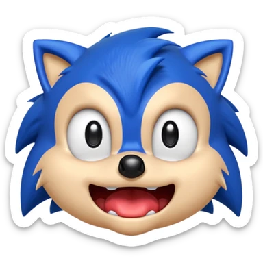 Sonic the hedgehog emoji that looks ugly and crying  sticker