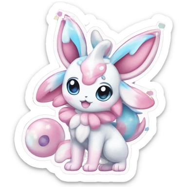 Kawaii Gorgeous Beautiful Shiny Sparkly Sylveon-Pokémon full body sticker sticker