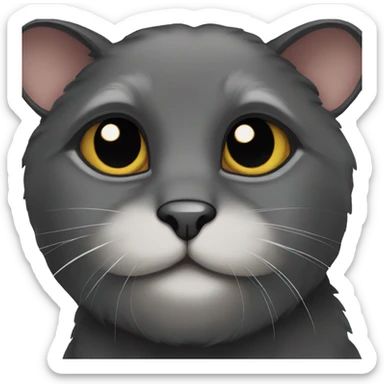 Black lop-eared cat sticker