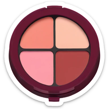 makeup powder compact burgundy blush sticker