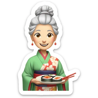 grandma shushi sticker