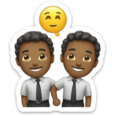 two friends colleagues celebrating sticker