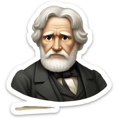 Ivan Turgenev russian author with a book sticker