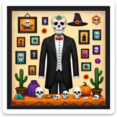 Day o the death, missing people(not found), movie, museum,,culture,museum in mexico, clothes o missing people,, witchcraft sticker