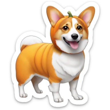 Corgi pumpkin costume sticker