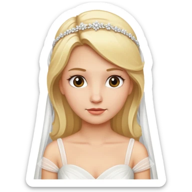 blonde bride no smile sticker