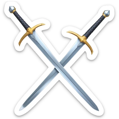 A single sword with two pointy blades sticker