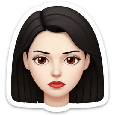 dark haired woman both sad and angry sticker