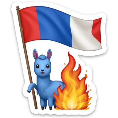 emoji bandera de francia ardiendo pero que sea la bandera de francia sticker