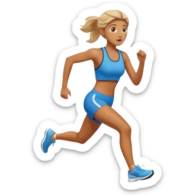 Woman Running to food sticker