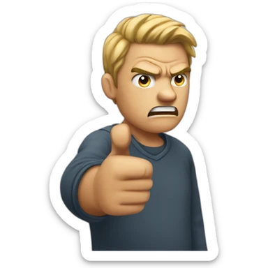 angry guy pointing his index finger forwards sticker