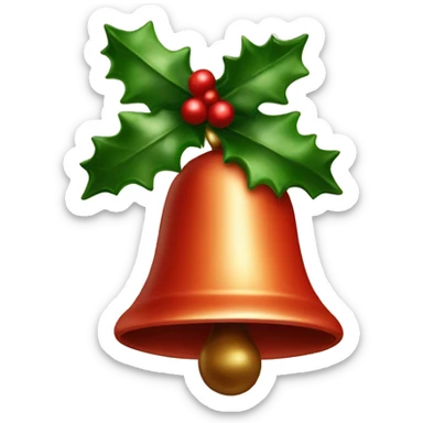 Christmas mistle toe bells sticker