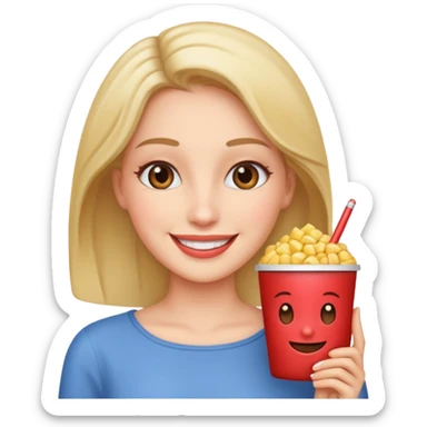 
woman who likes to watch romantic movies sticker