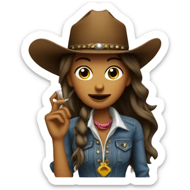 Cowgirl smoking  sticker