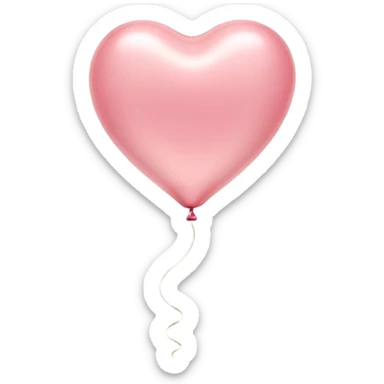 Cinematic tiny floating heart balloon, glossy and round, warm pink hues, slightly transparent with a soft glow, delicate string gently swaying, dreamy and adorable. sticker