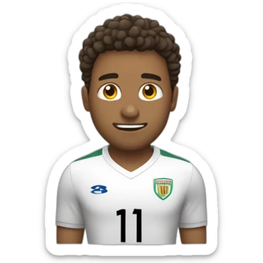 Portero de fútbol sala haciendo parada pelo marrón rizado sticker