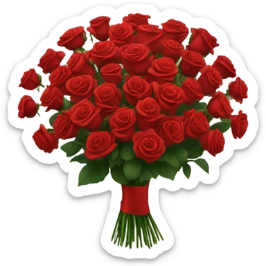 A bouquet of 101 red roses  sticker