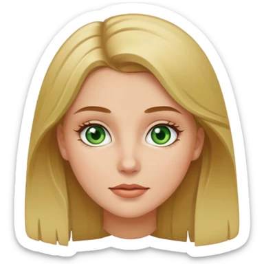 A White girl with blond and brown hair and Green eyes sticker