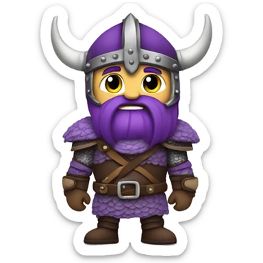 Viking in purple armour sticker