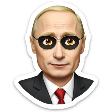 putin with heart glasses sticker