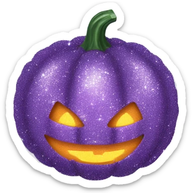 Lavender glitter jack o lantern sticker