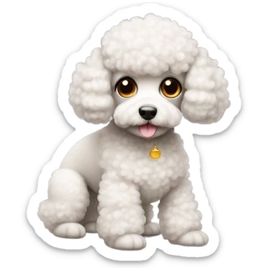 Cute poodle with honey eyes  sticker