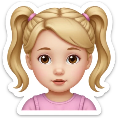 baby girl with ponytails hairstyle  sticker