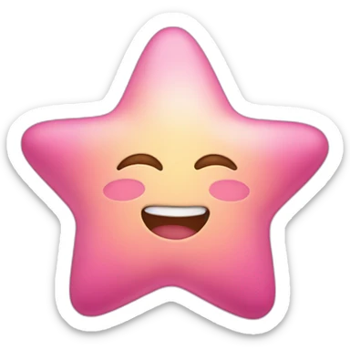 star carby pink roundly sticker