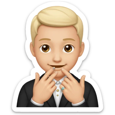 Face smirking and pinching fingers  sticker