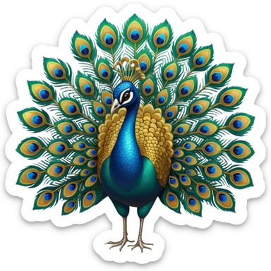 Golden peacock  sticker
