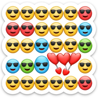 several emoticons related to rock music sticker