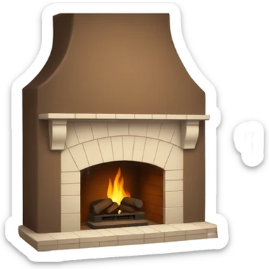 Brown fireplace sticker