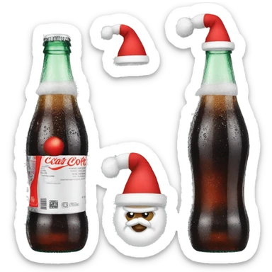 Diet Coke bottle wearing a santa hat sticker