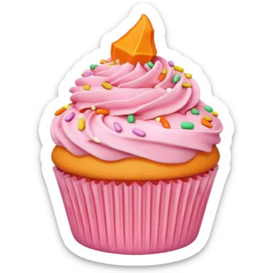 Happy Halloween cupcake pastel pink sticker