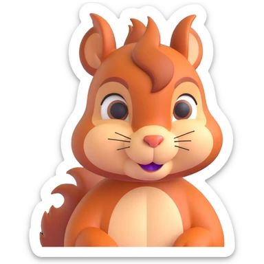 squirrel in deep thought, one eyebrow raised, pensive face sticker